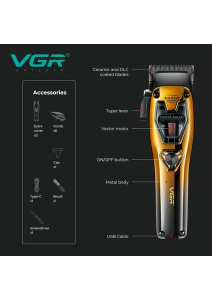 Profesyonel Saç Kesme Makinesi V-668 modelleri