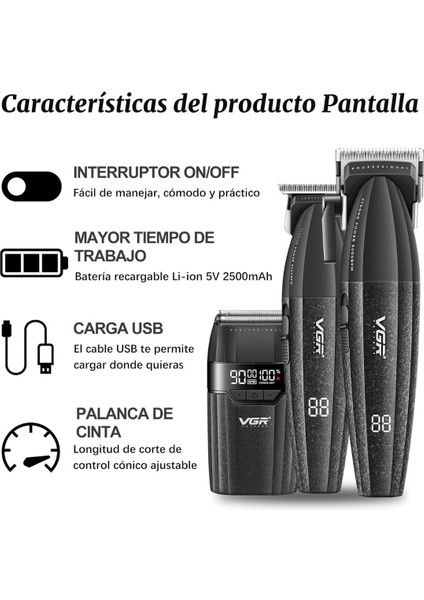 V-6740S3 Profesyonel Kablosuz Saç ve Sakal Kesme Makinesi – 3 In 1 Tıraş Seti fırsatları