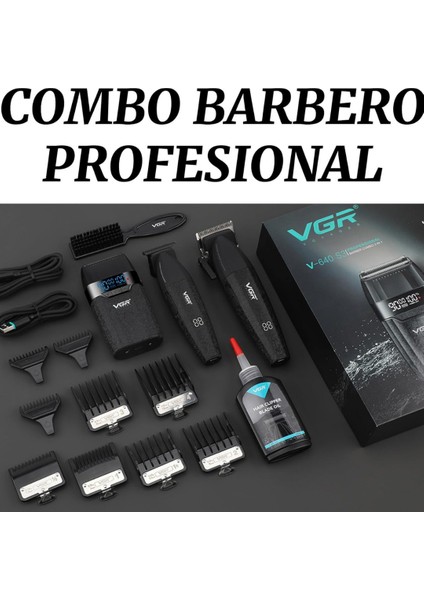 V-6740S3 Profesyonel Kablosuz Saç ve Sakal Kesme Makinesi – 3 In 1 Tıraş Seti