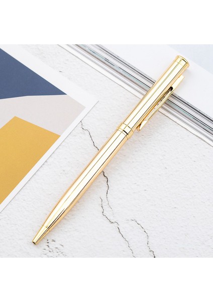 5x Metal Beyin Pen Paslanmaz Çelik Dönen Top Kalem Okul Ofisi Parlak Yazma Noktası 1 0mm (Altın) (Yurt Dışından) fiyatları