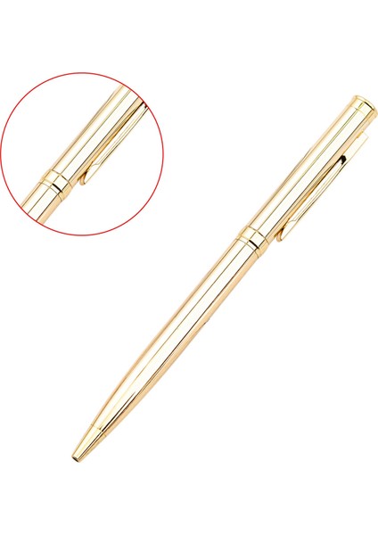 5x Metal Beyin Pen Paslanmaz Çelik Dönen Top Kalem Okul Ofisi Parlak Yazma Noktası 1 0mm (Altın) (Yurt Dışından) indirimleri