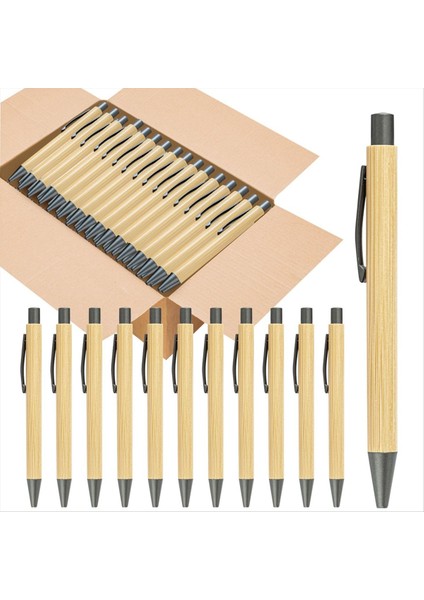 100PCS Bambu Kalemler Dökme Ahşap Bambu Kalemler Gravür Ahşap Tükenmez Kalem Kalem Toplu (Yurt Dışından)
