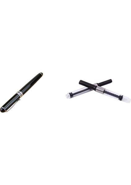 Jinhao 1 Pcs X750 Deluxe Siyah Çeşme Kalem Orta Nıb &amp 5 Pcs Çeşme Pen Mürekkep Dönüştürücü Mürekkep Rezervuarı (Yurt Dışından)