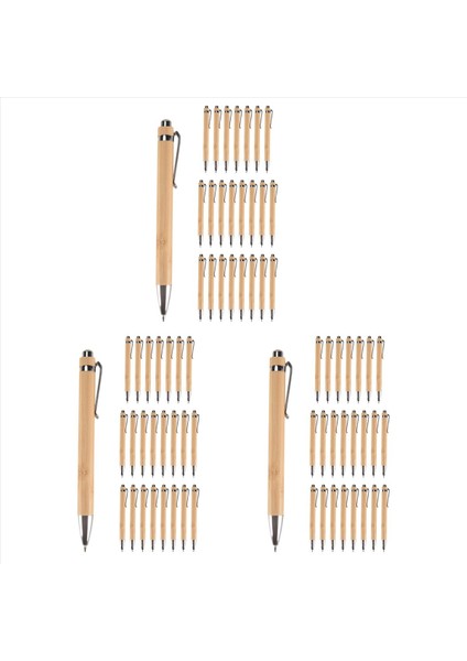 72 Adet Bambu Geri Çekilebilir Tükenebilir Kalem Siyah Mürekkep 1 mm Ofis Ürünleri Kalemler Bambu Tükenmez Kalem Ahşap Tükenmiş Kalemler (Yurt Dışından)