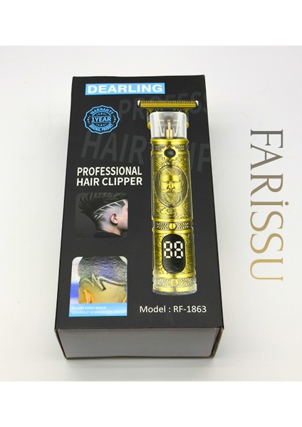 Dearling RF-1863 Antika Tasarım Profesyonel Kablosuz Saç Sakal Traş Makinesi