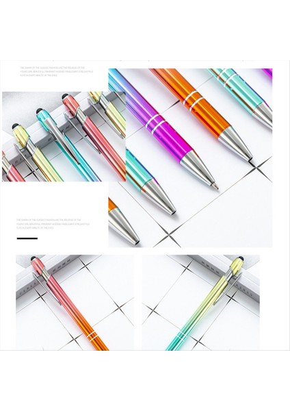 50PCS Gradyan Metal Beyin Pens Kırtasiye Ofis Okulu Yazmak Için Dokunmatik Ekran Kalem (Yurt Dışından) fırsatları