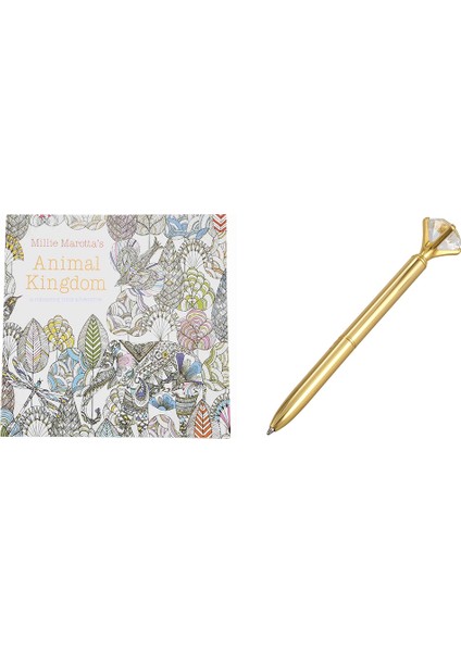 1 Pcs Çocuk Hayvan Krallığı Hazine Avı Boyama Boyama Kitabı ve Siyah Doldurma Kalem ile 1 Pcs Beyaz Kalem (Yurt Dışından)