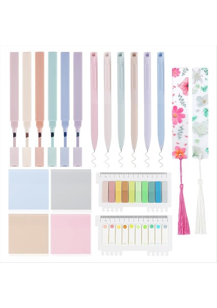 20PCS Incil Çalışma Malzemeleri Dergi Kiti Estetik Pastelhights Pens Sekmeleri Kadınlar Için Yer Ihmleri Genç Okul Aksesuar (Yurt Dışından)