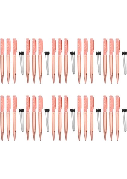 Gül Altın Kalem Bling Kristal Top Noktası Kalem 30 Ekstra Doldurma ile Siyah Mürekkep Kalemi (Gül Altın 30 Paket) (Yurt Dışından)