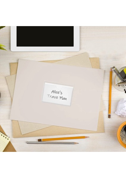 600PCS Kendinden Yapışkanlı Etiket Tutucu Kart Cepleri Etiket Tutucu Kütüphane Kart Sahipleri Endeks Kartları Için Top Açık (Yurt Dışından) modelleri