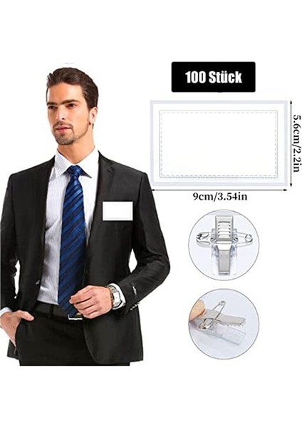 100PCS Pim Stili Klips Yatay Ad Rozeti Tutucular (Yurt Dışından) fiyatları