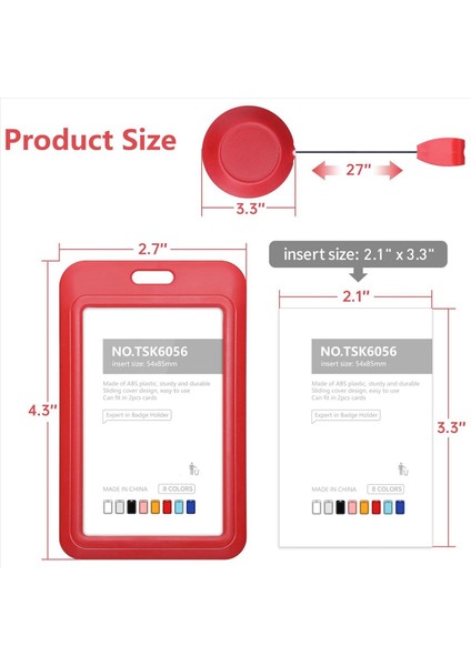 Geri Çekilebilir Rozet Tutucular Geri Çekilebilir Rozet Makarası Klipsli Sert Plastik Sürgülü Kimlik Rozeti Tutucu 3 Paket Kırmızı (Yurt Dışından) fiyatları