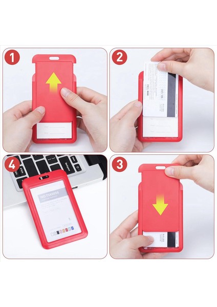 Geri Çekilebilir Rozet Tutucular Geri Çekilebilir Rozet Makarası Klipsli Sert Plastik Sürgülü Kimlik Rozeti Tutucu 3 Paket Kırmızı (Yurt Dışından) indirimleri