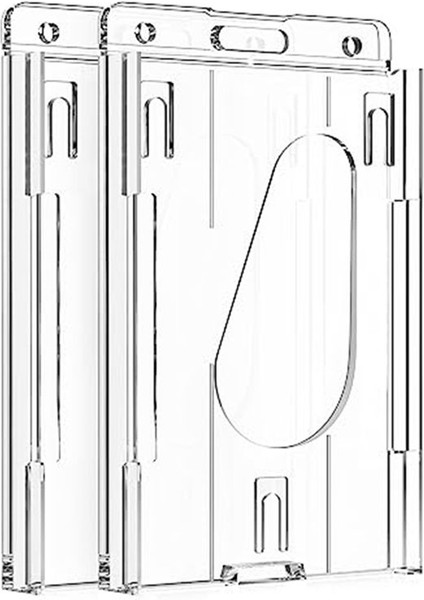 2 Adet Başparmak Yuvası Tasarımı ile Dikey Sert Plastik Rozet Tutucu Pc Id Rozeti Tutucusu (Yurt Dışından)