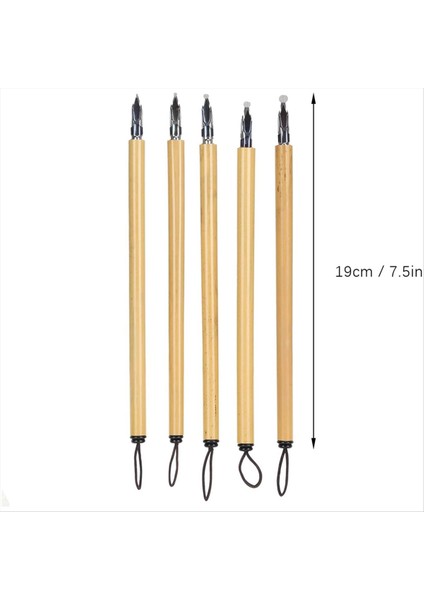 Bambu Reed-Qalam Pens 5pcs Hatlı Daldırma Kalemi Vintage El Işi Kaligrafi Kalemleri (Yuvarlak Uç Seti) (Yurt Dışından) modelleri