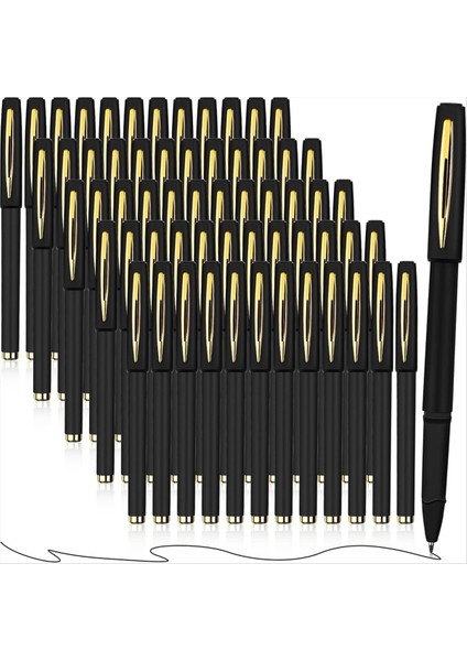 60 Pcs Siyah Jel Mürekkep Kalemleri Rollerball Kalemler Toplu Ultra Ince Nokta Silindir Balo Kalemleri Ofis Okul Yazma Için Jel Kalemler (Yurt Dışından)