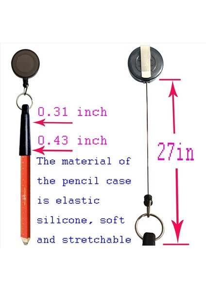 8 Adet Elastik Silikon Geri Çekilebilir Kalem Tutucu Ahşap Işçiliği Için Görev Geri Çekilebilir Çekme Kalemi Tuğla Oyuncusu El Sanatları Yapıcısı (Yurt Dışından) modelleri