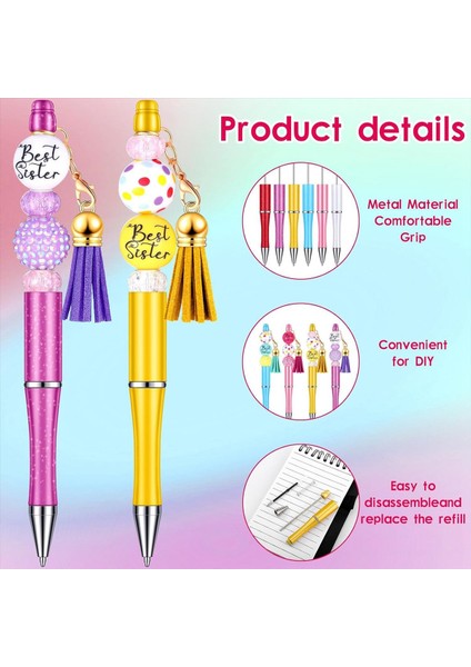 12 Adet Boncuklu Kalemler Çeşitli Renkli Boncuk Boncuk Kalemler Boncuklar Kalem Diy Yapım Kiti Çok Molor Beyaz Kalem Çocuklar Için (Yurt Dışından) fiyatları