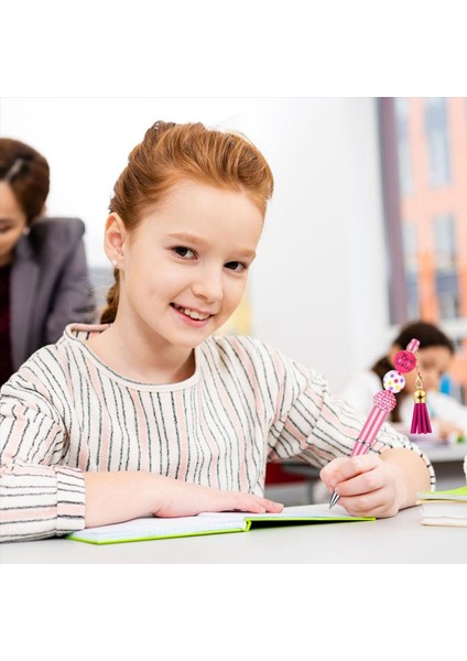 12 Adet Boncuklu Kalemler Çeşitli Renkli Boncuk Boncuk Kalemler Boncuklar Kalem Diy Yapım Kiti Çok Molor Beyaz Kalem Çocuklar Için (Yurt Dışından) modelleri