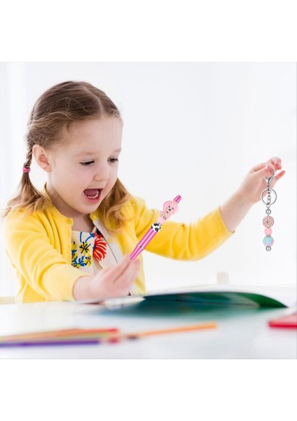 Beadable Pen Beadable Keychain Çubukları Yeniden Yerleştirilebilir Koruma Çantası ve Teşekkürler Kartlar Set Craft Pen Yapan Kit Si (Yurt Dışından) fiyatları