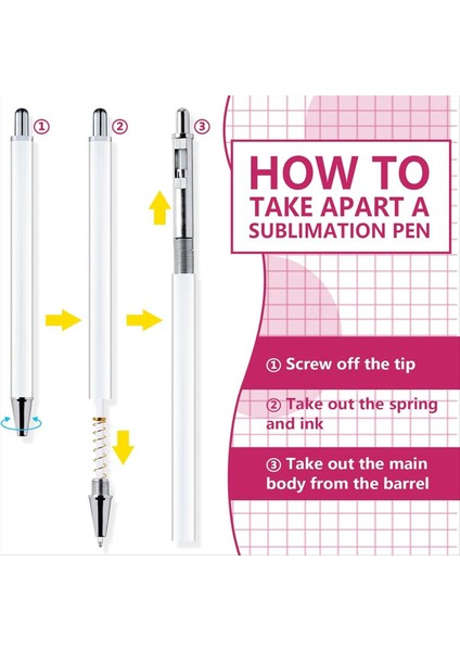 10PCS Süblimasyon Kalemi Çimdik Büzülme Ambalajı Olmadan Boş Isı Transferi Süblimasyon Tükenme Kalemi Dıy Ofis Için (Yurt Dışından) fiyatları