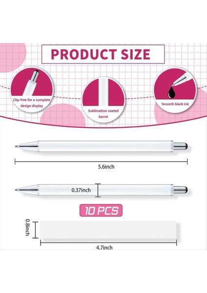 10PCS Süblimasyon Kalemi Çimdik Büzülme Ambalajı Olmadan Boş Isı Transferi Süblimasyon Tükenme Kalemi Dıy Ofis Için (Yurt Dışından) fırsatları