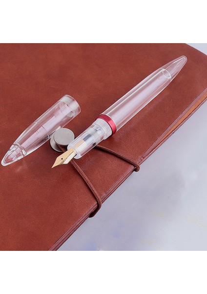 2 Adet 0 5mm Nib Çeşme Kalemi Gözlü Kapasiteli Şeffaf Kalemler Ofis Okul Malzemeleri Gri ve Kırmızı (Yurt Dışından) indirimleri