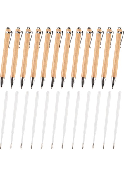 12 Adet Bambu Geri Çekilebilir Beyaz Kalem 24 Doldurma Ofis Ürünleri Pens Bambu Beyaz Kalem Ahşap Beyaz Kalemleri (Yurt Dışından) fiyatları