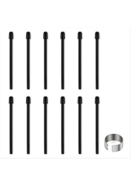Wacom Için Standart Kalem Nibs 12 Pcs Siyah Yedek Doldurma Kalem Wacom Induos Pro Wacom Imobilesdudio Pro (Yurt Dışından)