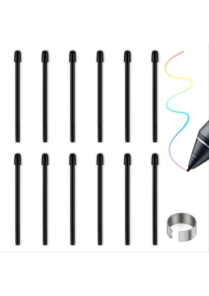 Wacom Için Standart Kalem Nibs 12 Pcs Siyah Yedek Doldurma Kalem Wacom Induos Pro Wacom Imobilesdudio Pro (Yurt Dışından) fiyatları