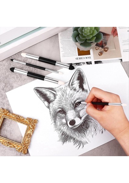 12 Pcs Sanatçı Sünger Kalem Karıştırma Çift Başlı Yıkanabilir Sürtünme Sünger Fırçası Çift Uç Eskiz Silin Kalem (Yurt Dışından) modelleri