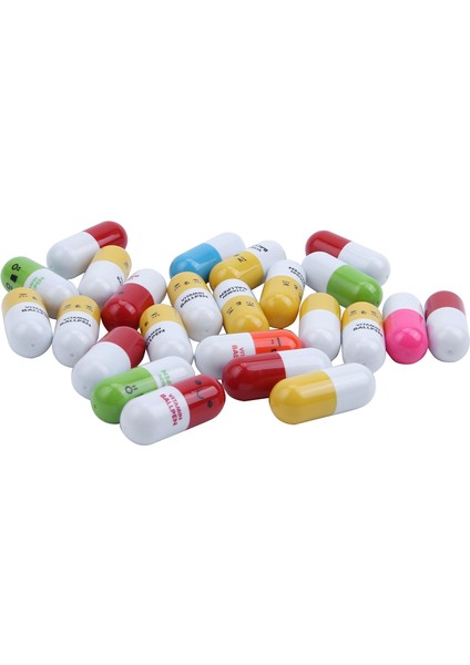 24PCS Vitamin Hap Beyaz Kalemi Yenilik Geri Gülen Yüzü ile Geri Çekilebilir Top Kalem Sevimli Karikatür Duygu (Yurt Dışından)