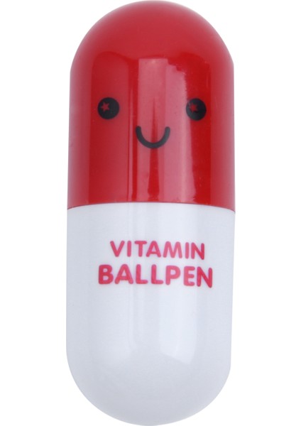 24PCS Vitamin Hap Beyaz Kalemi Yenilik Geri Gülen Yüzü ile Geri Çekilebilir Top Kalem Sevimli Karikatür Duygu (Yurt Dışından) fiyatları
