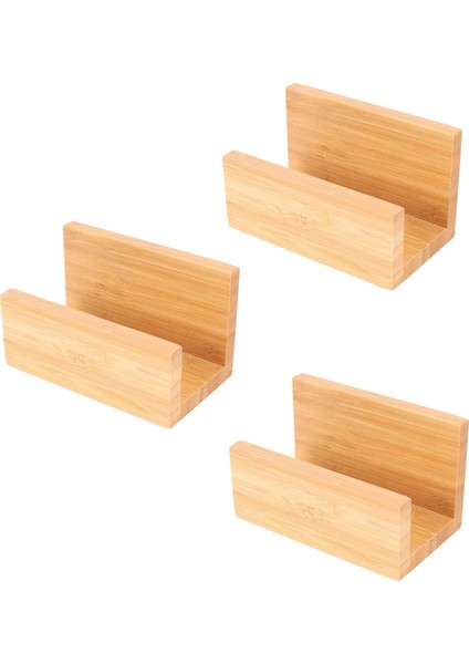 3x Bambu Ahşap Masaüstü Kartvizit Tutucu Masa Masası Erkekler Için Sağlam Kartvizit Ekran Standı (Yurt Dışından)