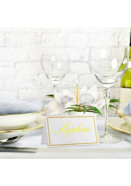 120PCS Premium Yer Kartları Altın Folyo Sınırlı Küçük Masa Kartları 2 x 3 5 Inç Çadır Kartları Düğün Için Düğün Yer Kartları (Yurt Dışından) modelleri