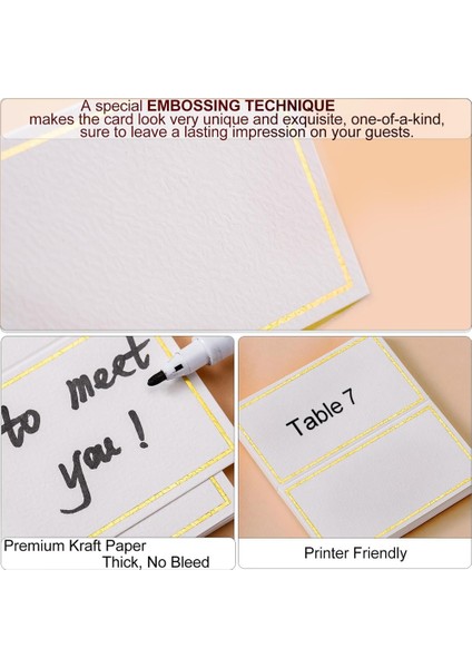 120PCS Premium Yer Kartları Altın Folyo Sınırlı Küçük Masa Kartları 2 x 3 5 Inç Çadır Kartları Düğün Için Düğün Yer Kartları (Yurt Dışından) fırsatları