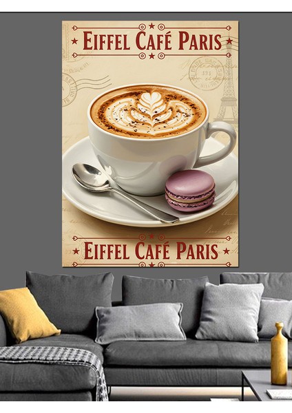 Fransız Kahve Evi Kafe Dekoratif Kanvas - Mdf Ahşap Tablo