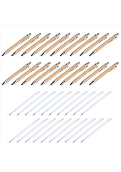 20 Adet Bambu Geri Çekilebilir Tükenebilir Kalem ve 20 Adet Ekstra Doldurma Siyah Mürekkep 1 mm Bambu Kalem Geri Çekilebilir Ahşap Kalemler (Yurt Dışından) fiyatları
