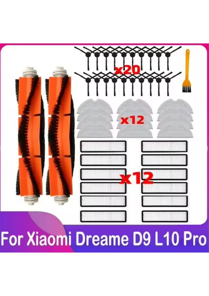 47PCS Fırça Filtre ve Mop Bez Kiti Dream D9 Dream Bot L10 Pro Troiver Robot Lds Vakum Süpürge Yedek Parçaları (Yurt Dışından)