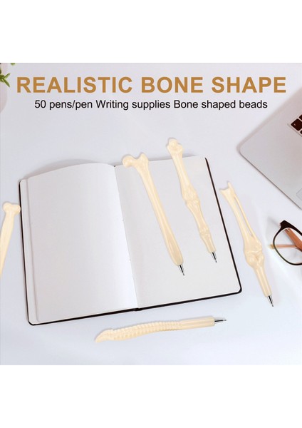 50 Adet/lot Kalem Yazma Malzemeleri Kemik Şekli Tükenmez Kalemler Yeni Yaratıcı Okulu Tedarik-Mavi Mürekkep (Yurt Dışından) fırsatları