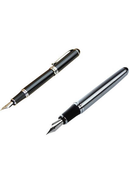 Jinhao 1pcs X750 Deluxe Siyah Çeşme Kalem Orta Nıb &amp 1 Pcs Klasik Gümüş Ct Çeşme Kalemi Pürüzsüz Yazma Kalemi (Yurt Dışından) fiyatları