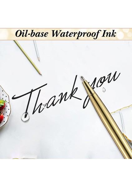 12 Pcs Gold Ince Beyaz Kalemler Siyah Mürekkep 1 mm Orta Nokta Öğrenciler Için Metalik Geri Çekilebilir Kalemler Öğretmenler Ofisi (Yurt Dışından) modelleri