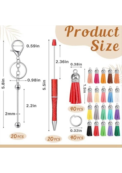 20PCS Boncuklu Kalemler 20PCS Boncuklu Anahtar Zincir Çubukları Dıy Anahtarlık Malzemeleri Kalem Yapım Malzemeleri Zanaat Projeleri Için Püsküllü (Yurt Dışından) modelleri