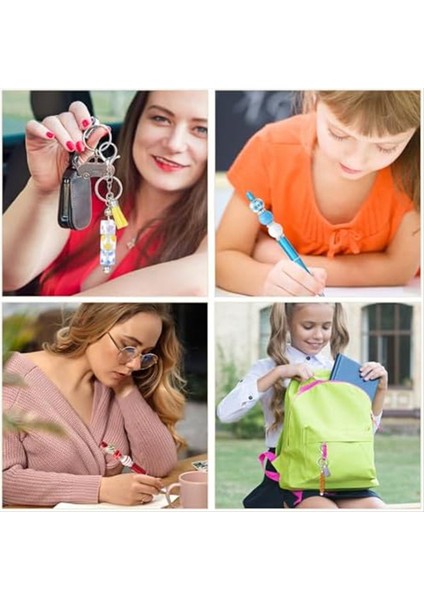 20PCS Boncuklu Kalemler 20PCS Boncuklu Anahtar Zincir Çubukları Dıy Anahtarlık Malzemeleri Kalem Yapım Malzemeleri Zanaat Projeleri Için Püsküllü (Yurt Dışından) indirimleri