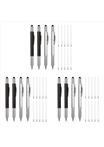12 Adet 6&#39 Si 1 Arada Çok Kollu Tükenme Kalemleri Aleti Kalem Cetvel Alet Gadget Kalem ile Kişiselleştirilmiş Kalem Erkekler Için (Yurt Dışından)