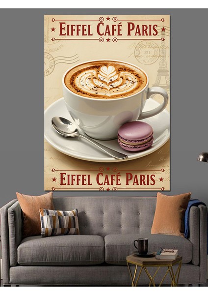 Fransız Kahve Evi Kafe Dekoratif Kanvas - Mdf Ahşap Tablo indirimleri