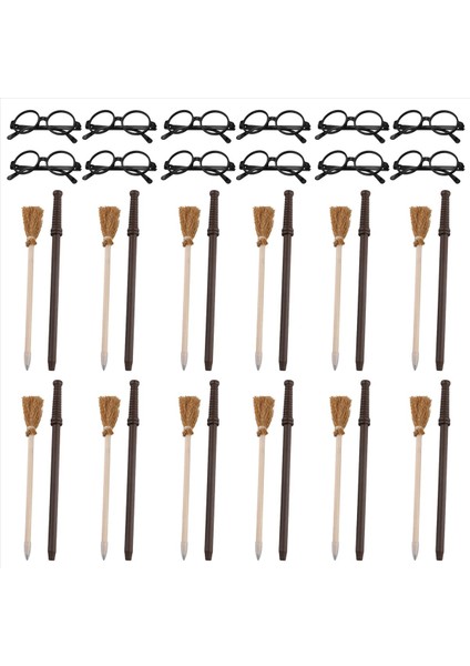 Cadı Süpürge Kalemi ve Yuvarlak Çerçeveli Lens Yok Lensler Sihirbaz Asaları Tema Partisi Malzemeleri (Yurt Dışından) fiyatları