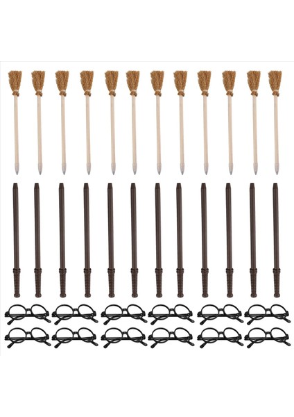 Cadı Süpürge Kalemi ve Yuvarlak Çerçeveli Lens Yok Lensler Sihirbaz Asaları Tema Partisi Malzemeleri (Yurt Dışından) modelleri