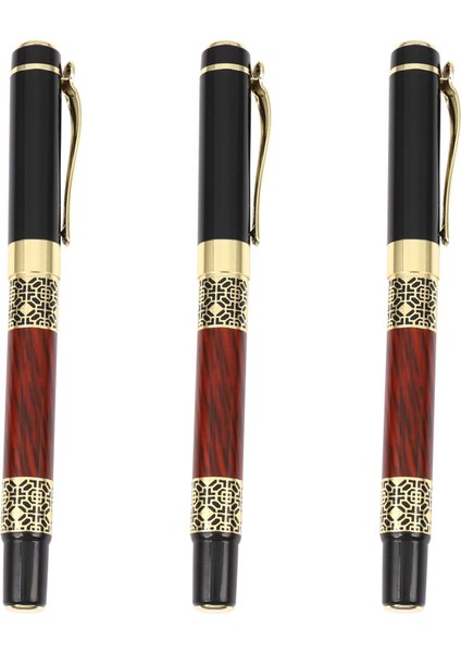3x Çin Klasik Roller Top Kalemi Zarif Altın Tükenmez Kalem Ofis Iş Imzası Okul Öğrenci Si (Yurt Dışından)
