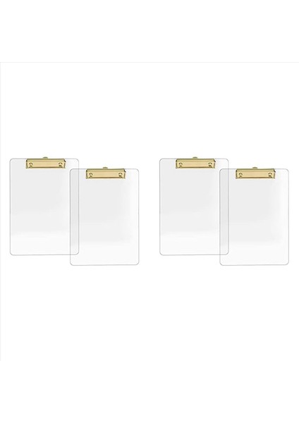 4 Paket Altın Klipli Açık Akrilik Pano 8 8X12 2 A4 Harf Boyutu Okul ve Ev Malzemeleri Ofis Malzemeleri (Yurt Dışından)